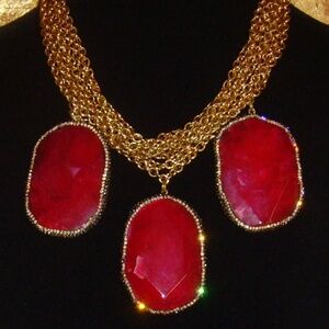 Gold-Tone and Lucite Multi-Strand Necklace